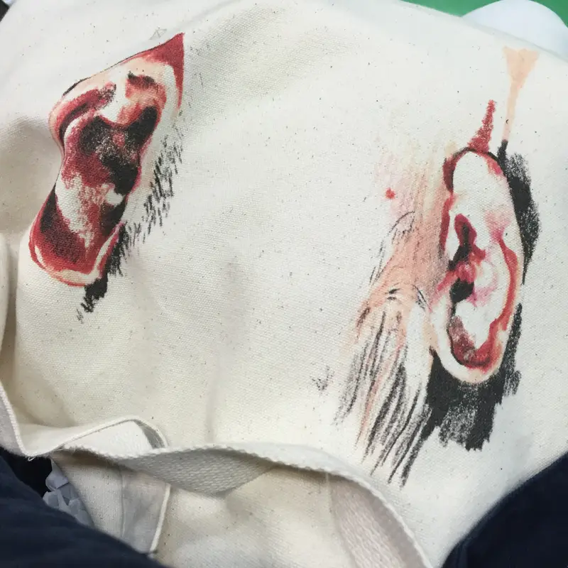 캔버스 크림 토트백  제작 후기 에코백에 바로 그린 것 처럼 잘 나왔어요!- 마플 리얼 후기