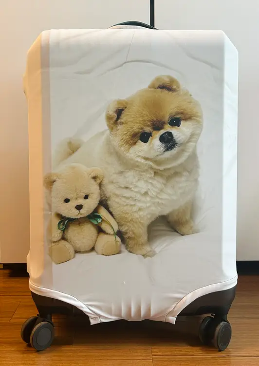 Personalized Spandex Travel Luggage Cover Purchased M 제작 후기 I ordered it with a picture of my dog and I love it so much:)
It feels like we're going on a trip together~ㅎㅎ - 마플 리얼 후기