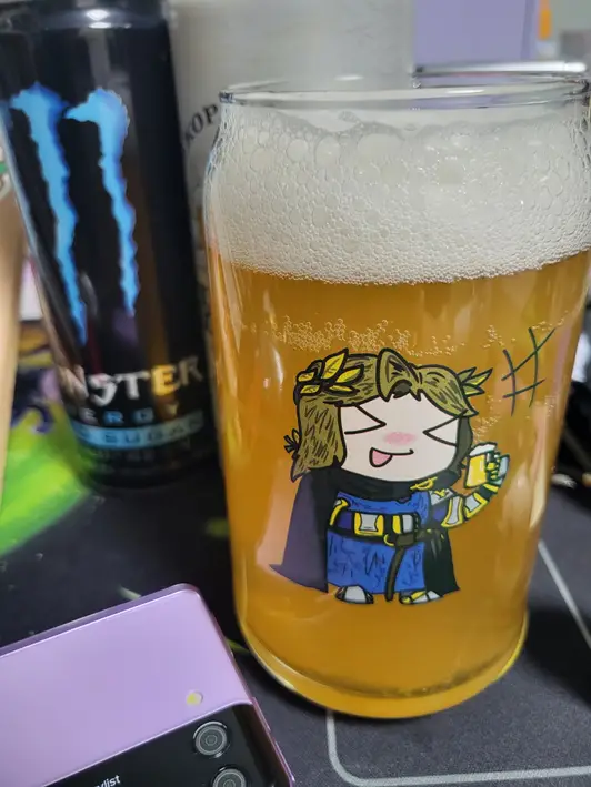 비어 캔 글라스 473ml 구매 제작 후기 이미지 선명하고 깔끔하게 나왔어요! 잘 쓰고 있습니다ㅎㅎ - 마플 리얼 후기 