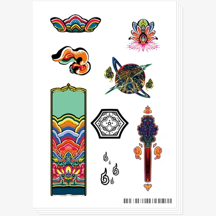 매운찐빵 Goods, Dancheong tatoo sticker