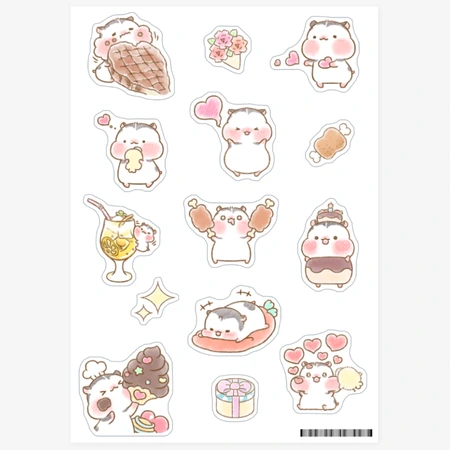 하야루비_hayaruby Sticker, Cute and lovely Panda Mouse