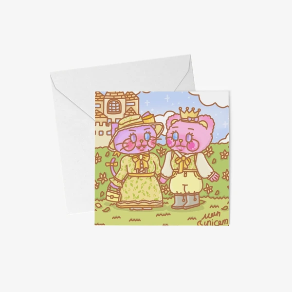 유니콘달🦄 Stationery, Square Postcard + Envelop