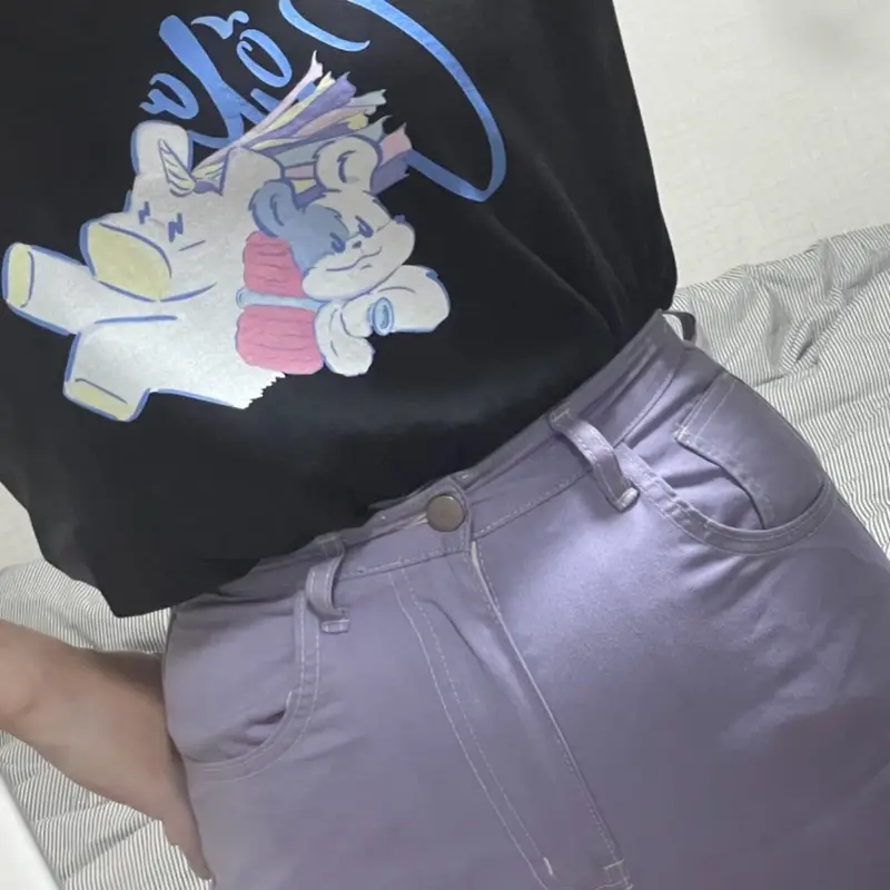20수 Value 라운드 티셔츠(남녀공용) L(95) 구매 제작 후기 바지에 넣어입기좋고 빼서입기에는 무리가 있어요- 마플 리얼 후기