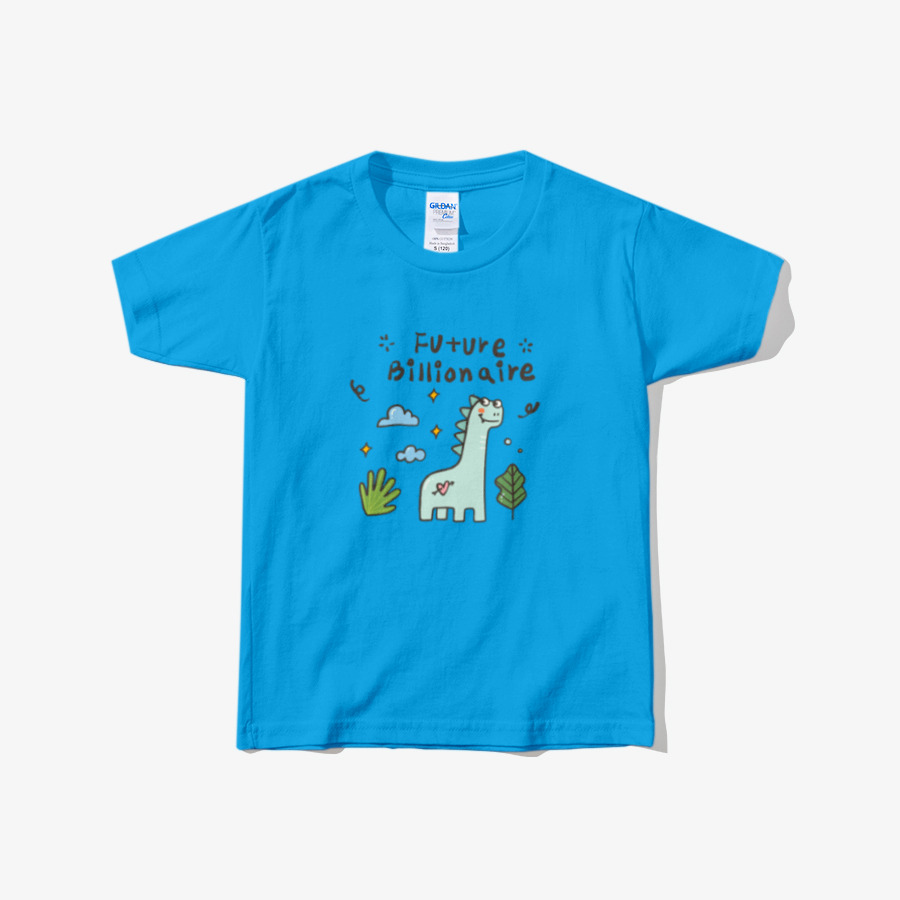 Future Billionaire 공룡 키즈 티셔츠, MARPPLESHOP GOODS