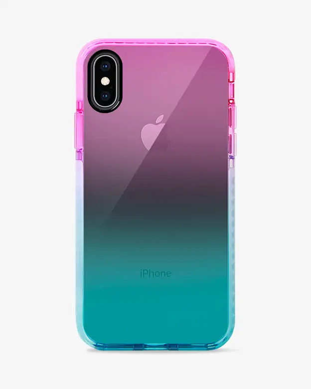 iPhone X/XS Anti Shock Soft Case (Blue Pink)