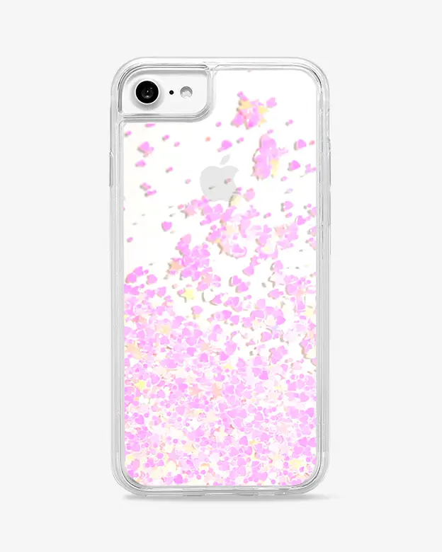 iPhone 7 Glitter Case (Hearts)