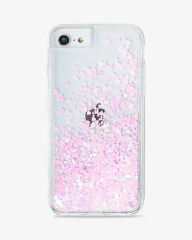 iPhone SE2 Glitter Case (Hearts)