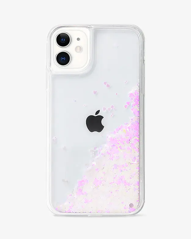 iPhone 11 Glitter Case (Hearts)