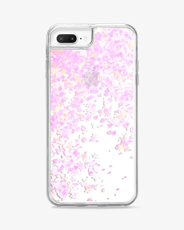 iPhone 8 Plus Glitter Case (Hearts)
