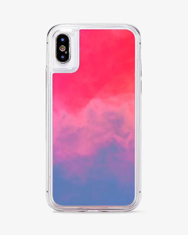 iPhone X/XS ネオンサンドケース (ブルーピンク)