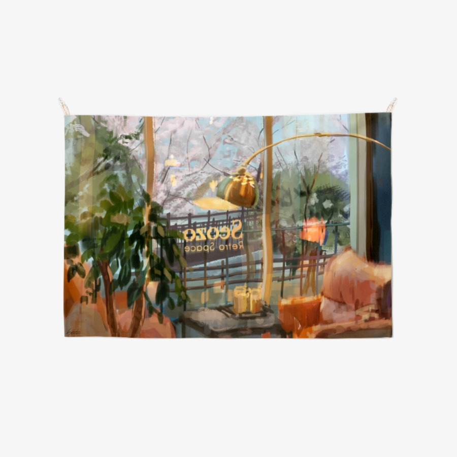 cafe fabric poster, MARPPLESHOP GOODS