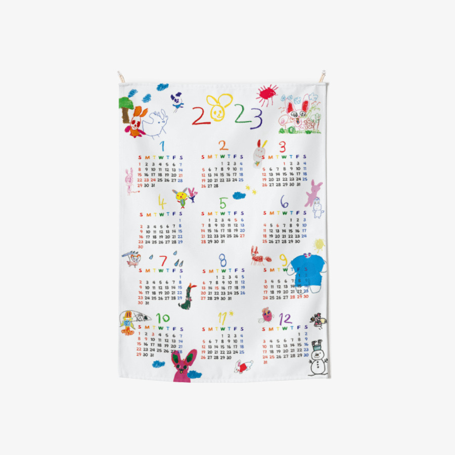 2023 Kids Art Fabric Rabbit Calendar, MARPPLESHOP GOODS