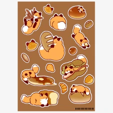 가을맞이 빵빵 뽁시리 아트지 스티커