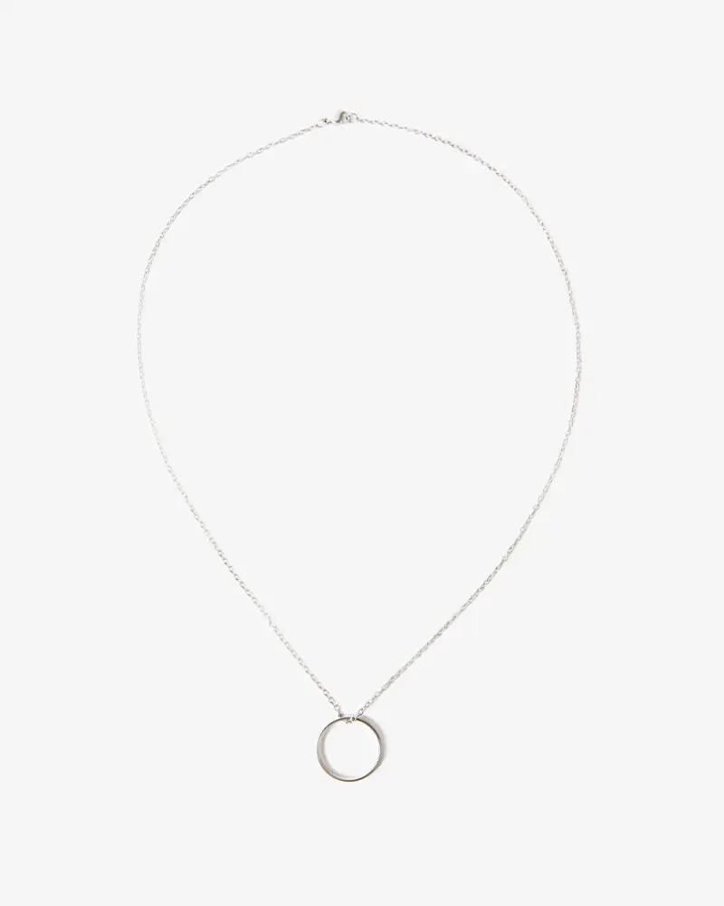 3mm Surgical Steel Initial Ring + Chain Necklace