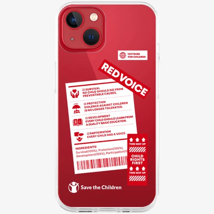 세이브더칠드런 Red Spirit Phone ACC, iPhone 13 Clear Soft TPU Case