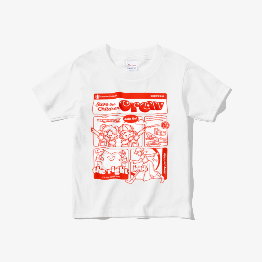 Crew 카툰 아동 반팔 티셔츠, 마플샵 굿즈