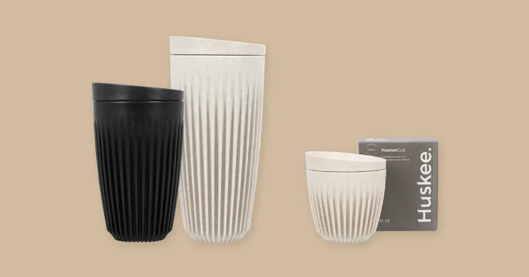 Eco-friendly cups made from coffee bean husks