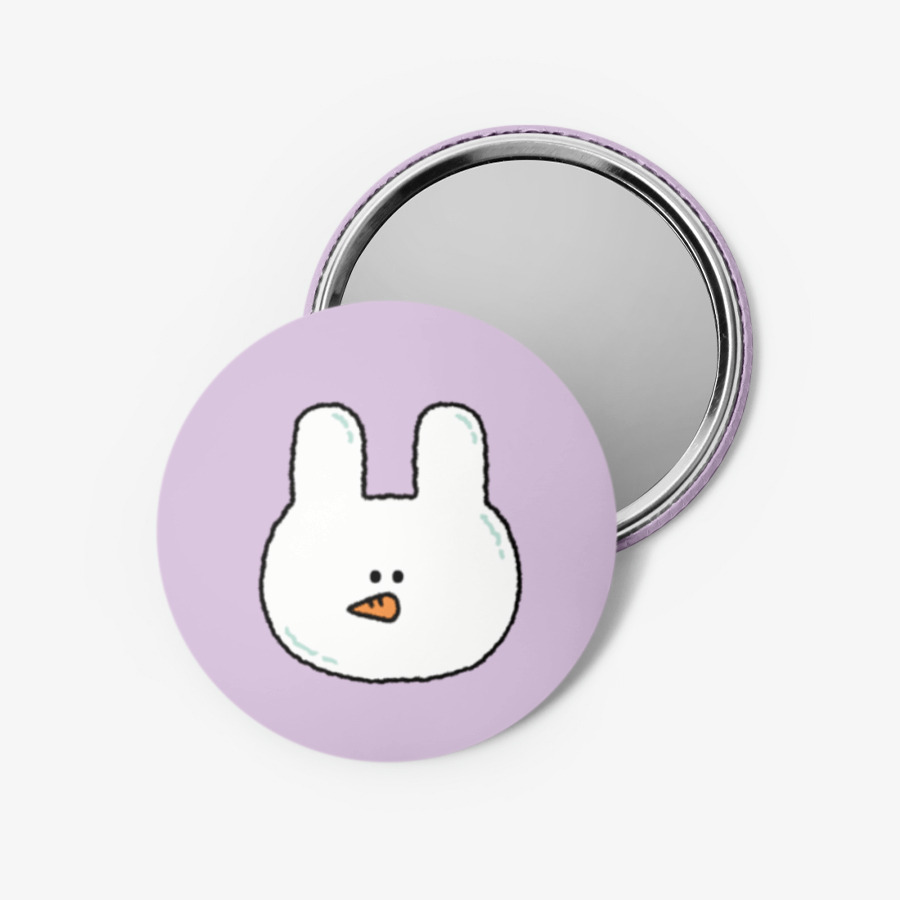 Rabbit snowman mirror button, MARPPLESHOP GOODS