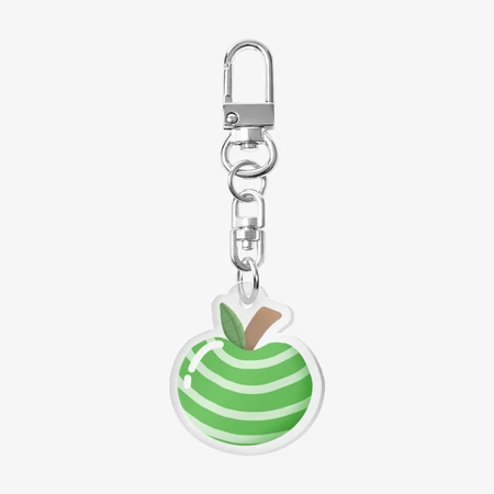 DH0505 Goods, White striped green apple keyring