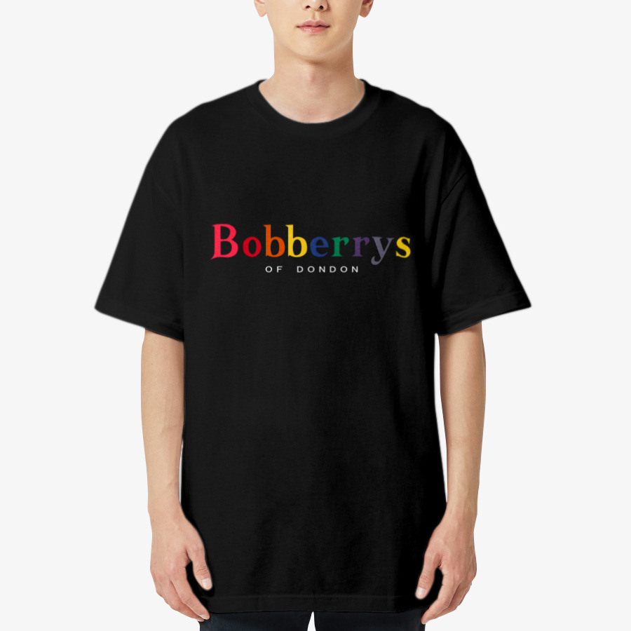2020 BOBBERRY Rainbow Short Sleeve T Shirt_black, MARPPLESHOP GOODS