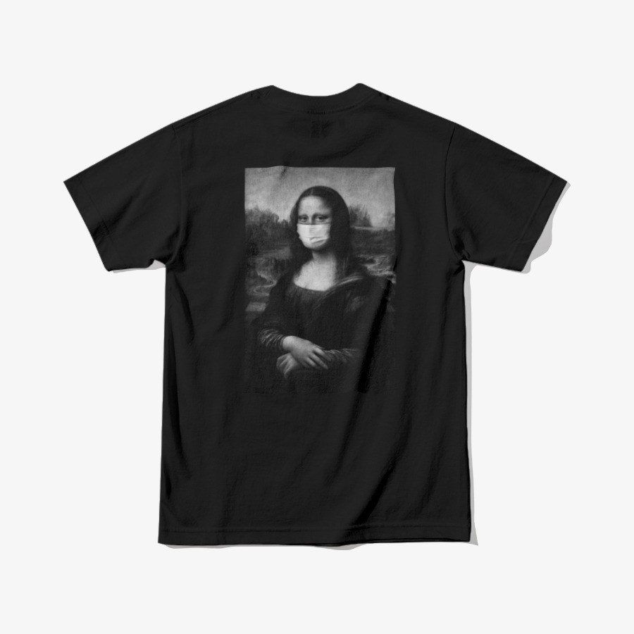 Mona Lisa mask T shirt overfit logo X, MARPPLESHOP GOODS