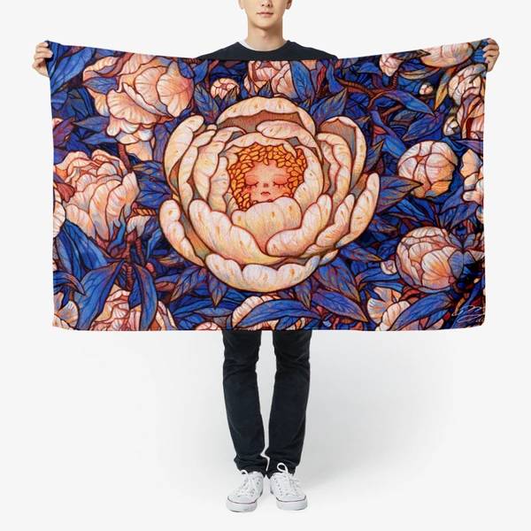 기묘한 도밍 Fabric, Weird peony_Blanket