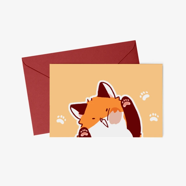 뽁실뽁실 뽁시리 Stationery, Sticking Foxiri postcard