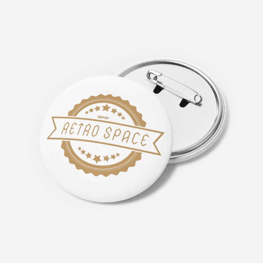 Retro space pin button, MARPPLESHOP GOODS