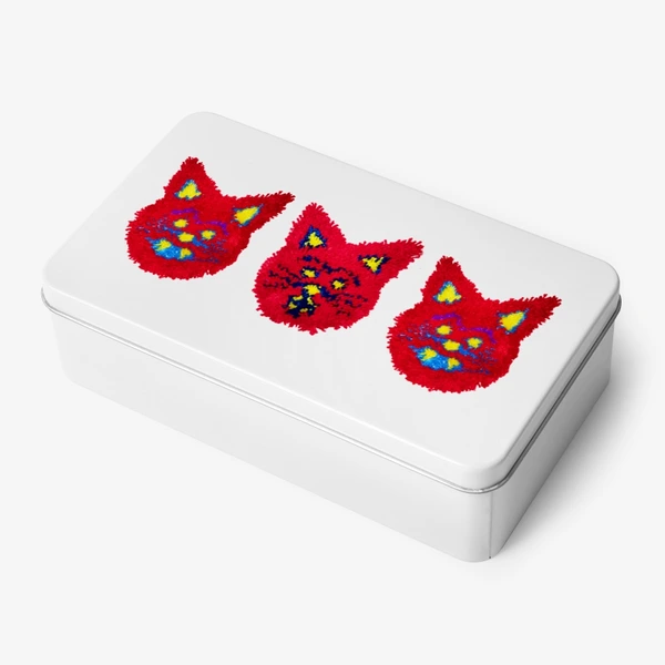 Crimson Cat Goods, White Tin Box (Medium)