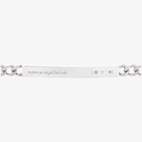 인프피 먼피 Accessories, Surgical Steel Stick chain engraved bracelet