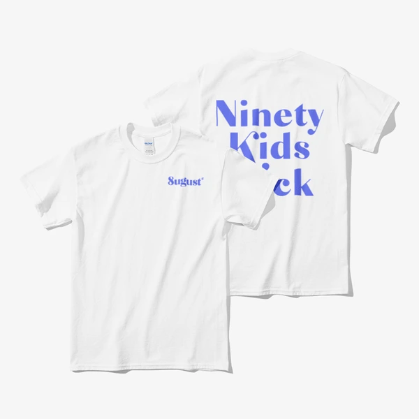 8ugust 의류, Ninety kids back board T shirts blue 굿즈, 굿즈 판매, 굿즈샵