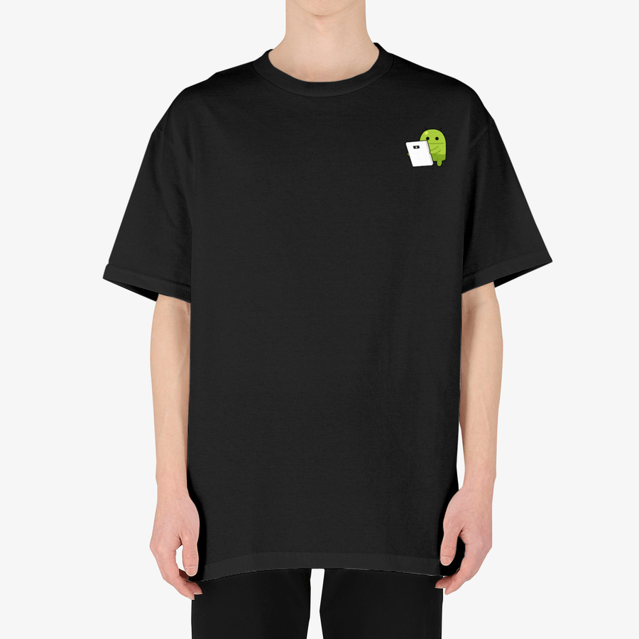Android Logo T Shirt Looking At Smartphone, MARPPLESHOP GOODS