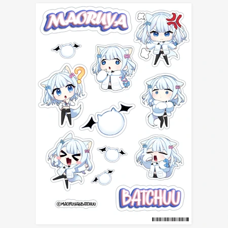 마왕루야(MAORUYA) Sticker, Maoruya and Batchuu Sticker