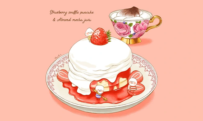 5 types of dessert illustration goods, Feel the sweetness of the dessert with goods.