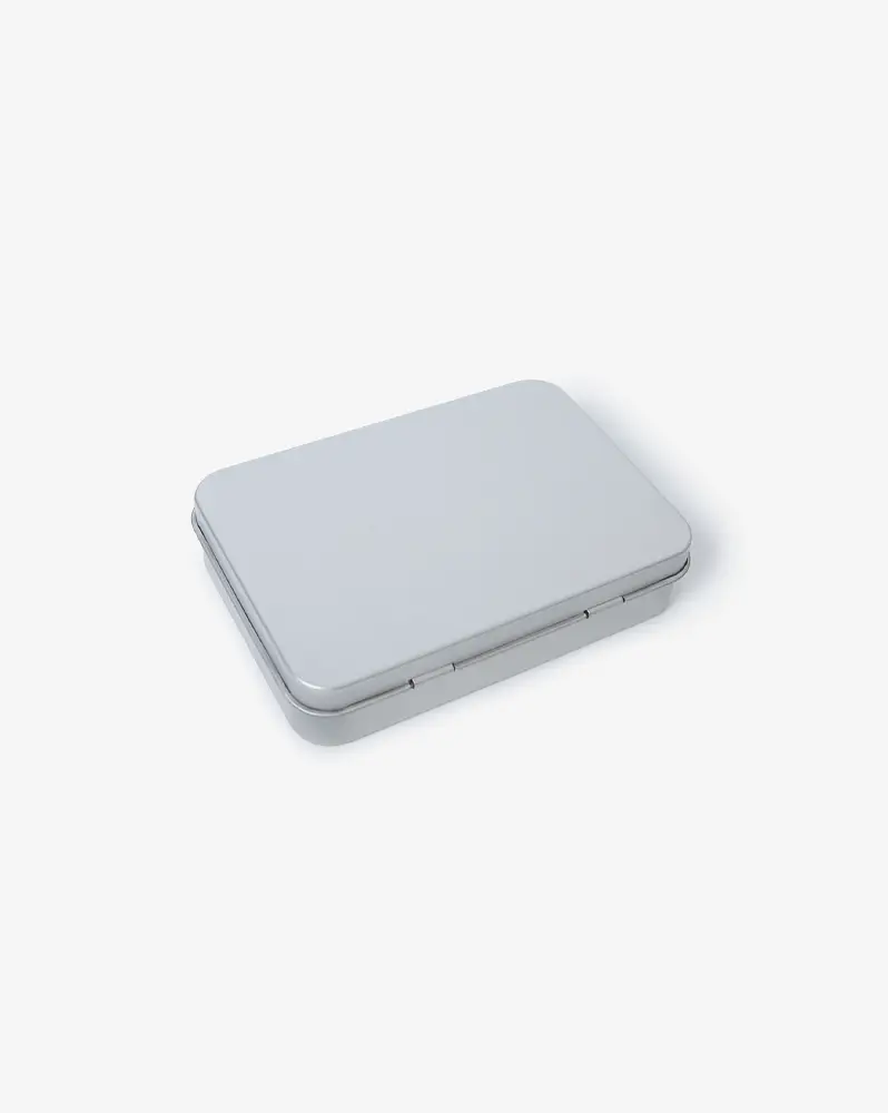 Silver Hinged Tin Box (Small)