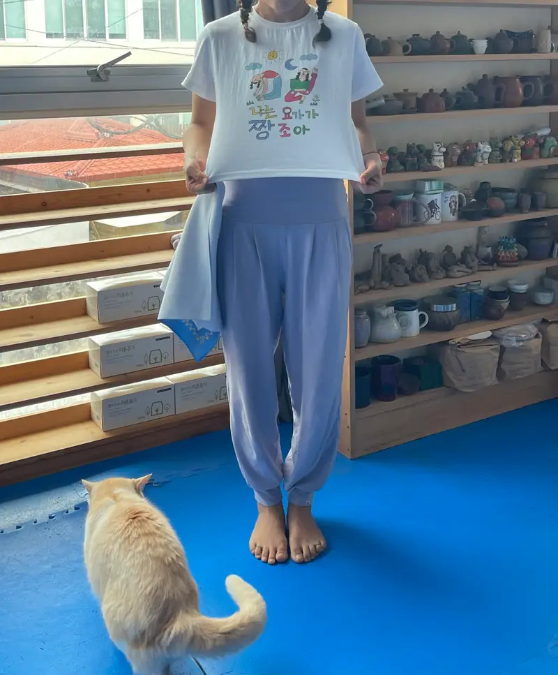 半袖 クロップドTシャツ FREE(44~66) 購入 제작 후기 よく出ましたクロップティサイズもぴったりです。- 마플 리얼 후기