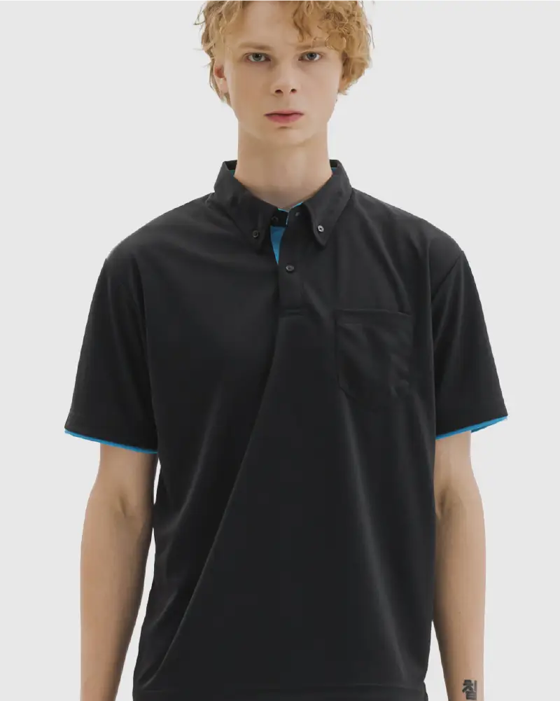 LayeredButton Adult Pocket Polo Shirt