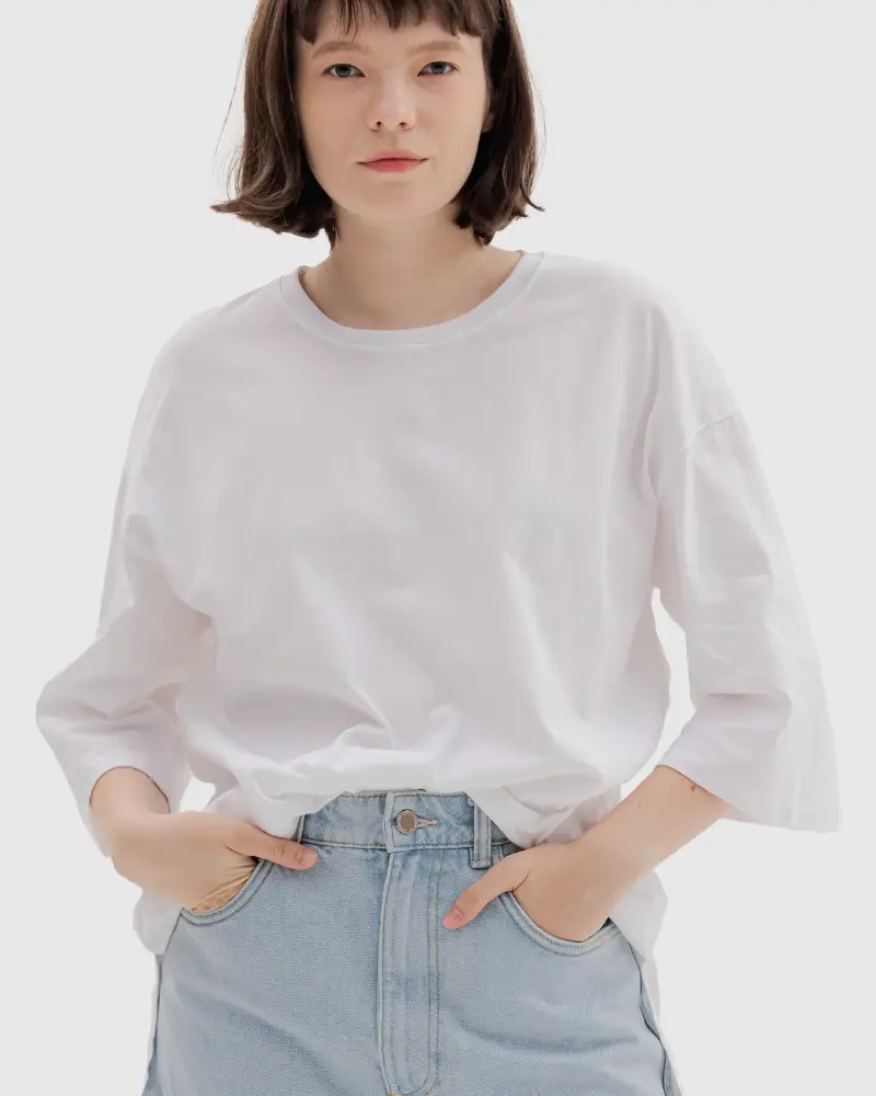 여성 7부 박스티