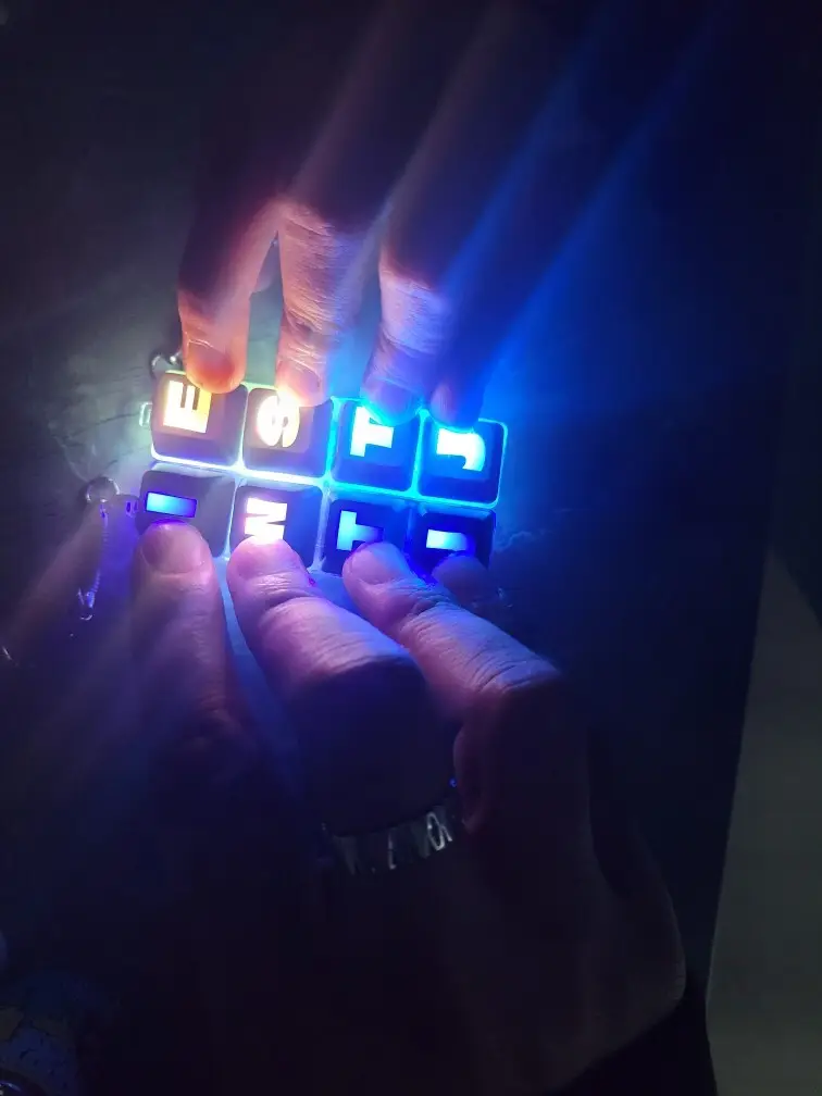 LED Keycap Keyring White (4 unit)  Purchased 1.8 x 1.8 x 1.1 cm 제작 후기 We matched our keycap keyrings with each other's MBTIs, and they're much neater and prettier than I thought. 🥰 
It's not too much, so it goes well wherever you put it, and although it's small, it's detailed, so it secretly catches the eye. 
It's like a one-line summary of each other's personalities, so it's charming enough to make you giggle every time you see it :) 
It's a couple item, but it's not burdensome, and it's even better because you can see it often in your daily life. 💕 
If you're looking for a customization item that's perfect for light matching, I recommend it! 
*This is a review written by an employee after actual use.- 마플 리얼 후기