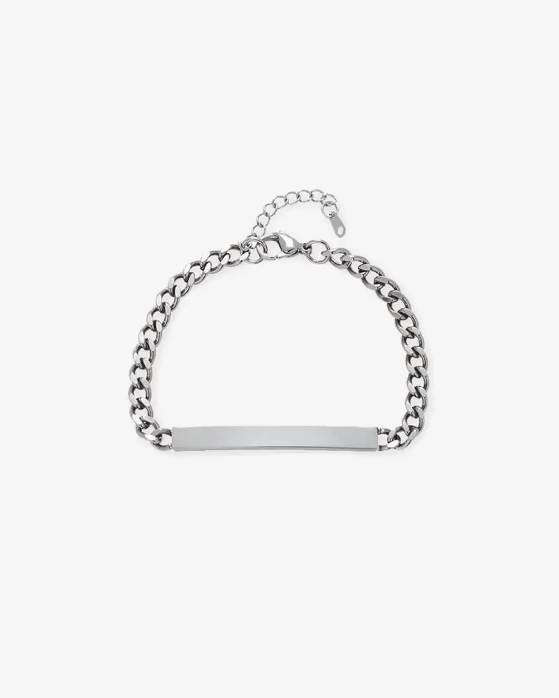 Surgical Steel Stick chain engraved bracelet