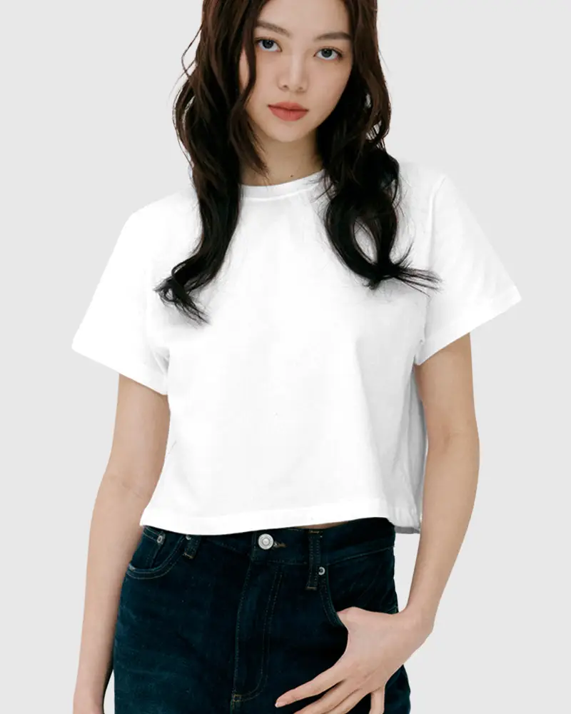 반소매 크롭티