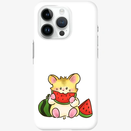 햄소토빌 Phone ACC, Watermelon Mukbang Hamster Phone Case