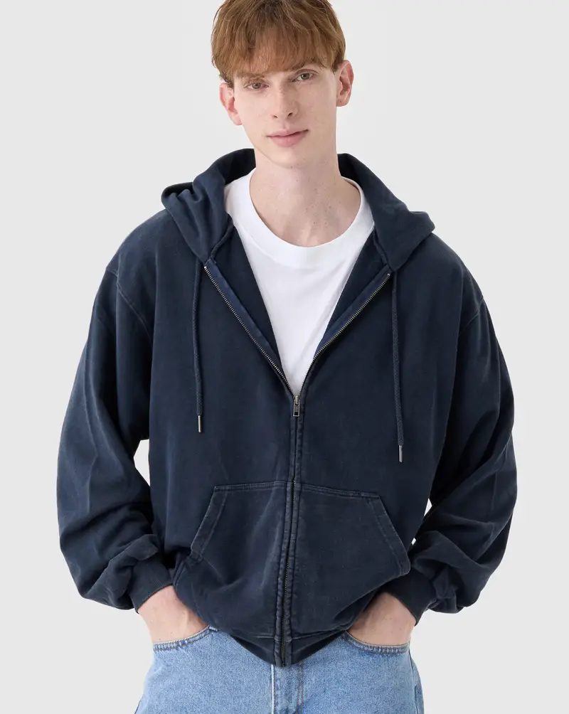 5265-01 Faded French Terry Zip-Up Hoodie