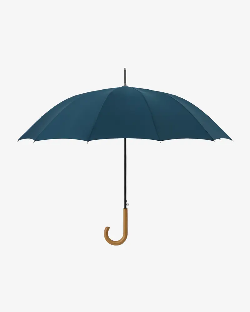 12-Rib Wooden Handle Long Umbrella