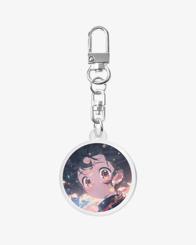 Circle Acrylic Key Ring (Clear)