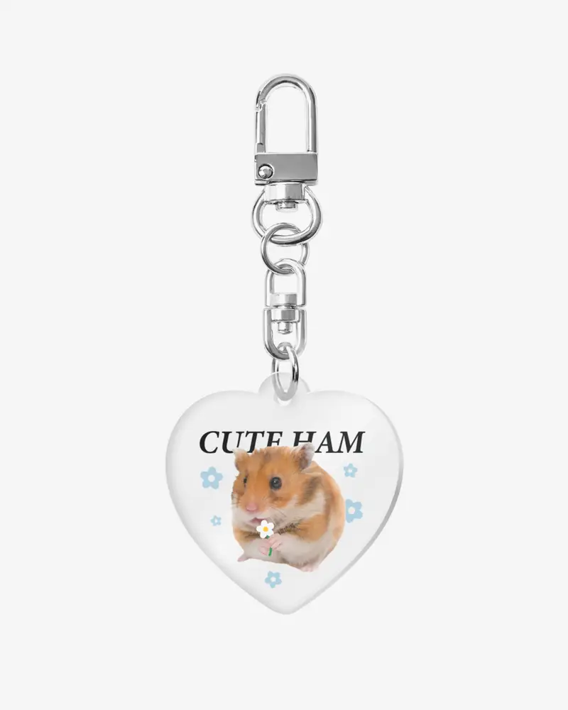 Heart Acrylic Key Ring (Clear)