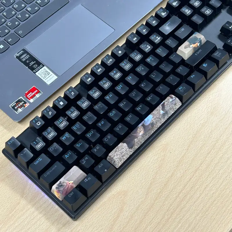 Custom Full color Key Cap (Space Bar) Purchased 4.7 x 0.7 x 0.5 in 제작 후기 I'm so happy that I can now customize special keys in Maple 🎉 It was hard to find special keycap customization on the market, so I'm so happy that I can make them so easily in Maple..💝💝 I bought all 3 types of special keys and there's nothing I don't like about them 🙊 All 3 are of the highest quality..👍🏻👍🏻 I'm happy that they added some liveliness to my dark keyboard 🐶 I highly recommend making keycaps with pictures of your pet >.< *This is a review written by an employee after actual use.- 마플 리얼 후기