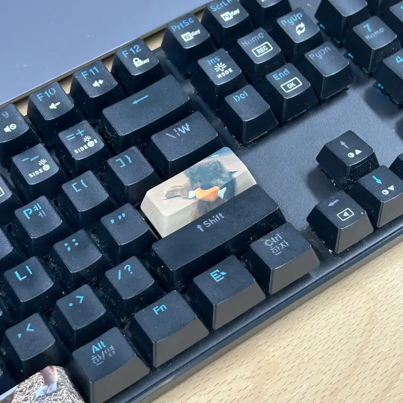 Custom Full color Key Cap (Enter) Purchased 1.7 x 0.7 x 0.4 in 제작 후기 I think it's really great because the keycaps are printed in full color on the front! 🩷 No matter what picture you put in, it will be printed in high quality : ) I really, really like the enter key customization 👍🏻 I'm going to try it with other pictures!! I was even more satisfied because the delivery was fast! I should customize it right away and give it to my keyboard nerd friend as a gift 🕺🏻🕺🏻 * This is a review written by an employee after actually using it.- 마플 리얼 후기