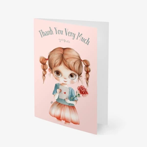 Carnation Girl 1-Thank you Card's product review thumbnail image