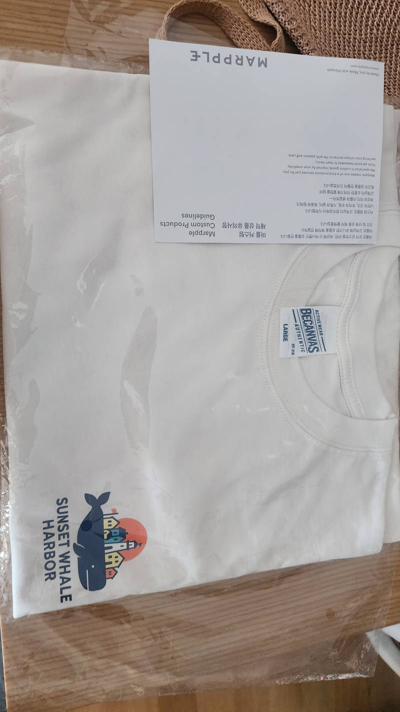 BECANVAS 18s Short-Sleeve T-Shirt Purchased 100(L) 제작 후기 I ordered it as a gift for an acquaintance, and it came out clear and well. I like the ivory color because it is a natural color.- 마플 리얼 후기
